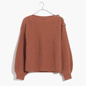 Madewell Boatneck Button-Shoulder Sweater